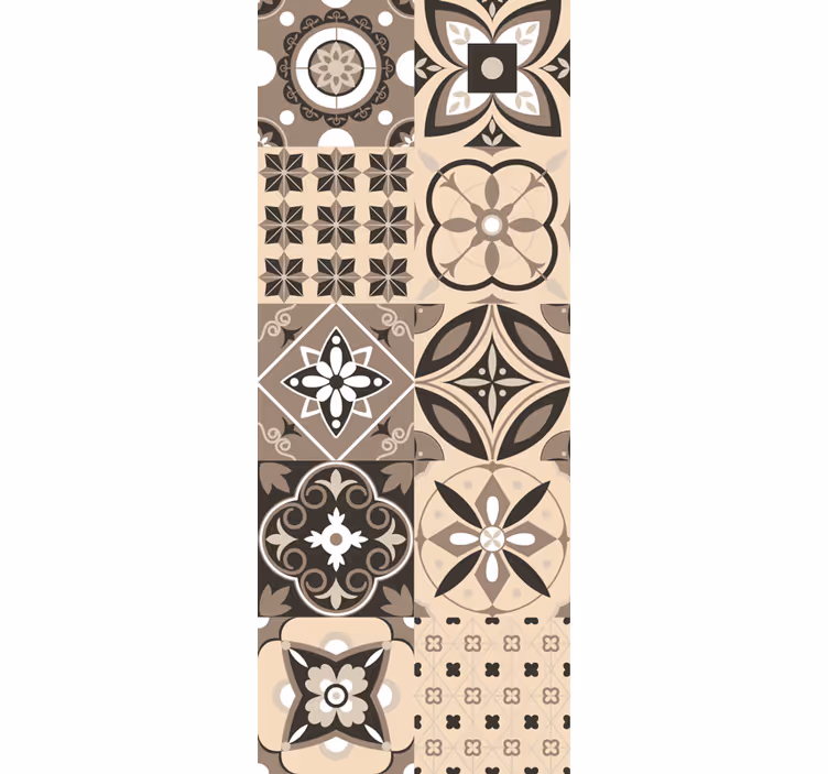 Rollo fenster vintage braune klassische fliesen - TenStickers