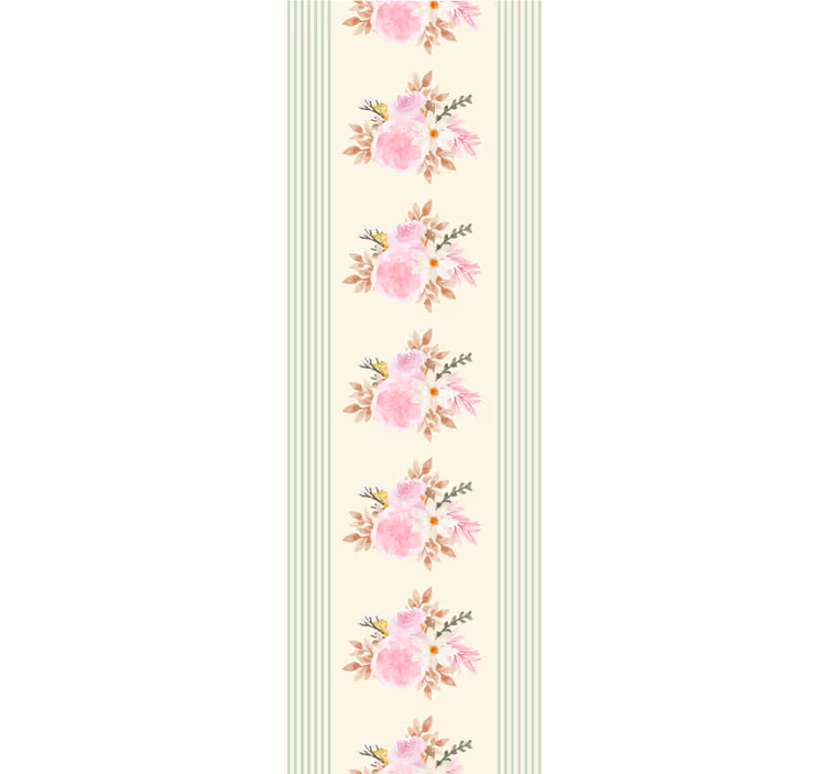 Rollo fenster vintage mit gestreiftem blumenmuster - TenStickers