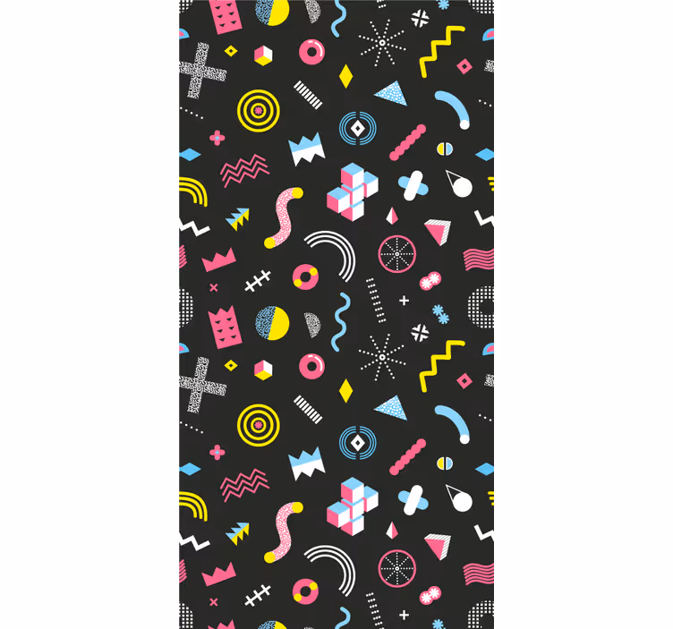 Rollo fenster vintage mit buntem memphis-muster - TenStickers