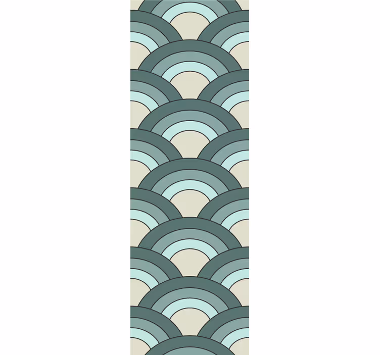 Rollo fenster vintage mit blauen schuppenmustern - TenStickers