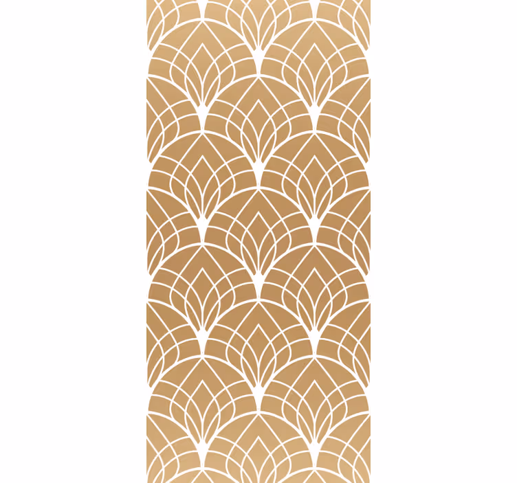 Rollo fenster vintage mit muster in weiß und gold - TenStickers