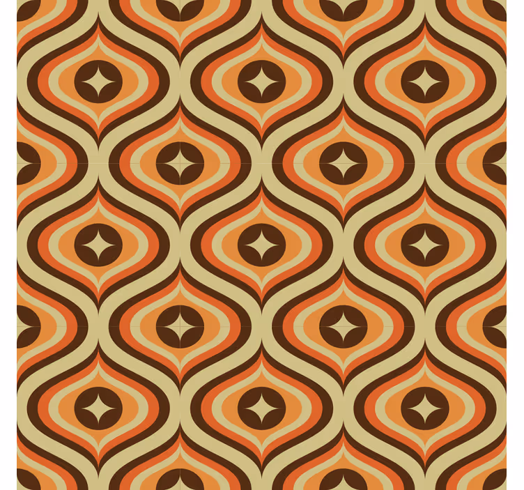 Rollo fenster vintage in retro orange und braun - TenStickers