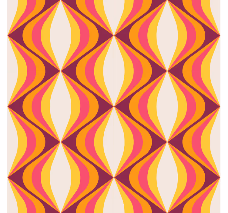 Rollo fenster vintage retro orange welle - TenStickers