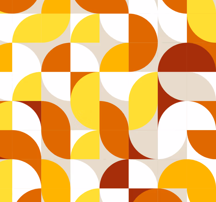 Rollo fenster vintage im vintage stil orange und gelb - TenStickers