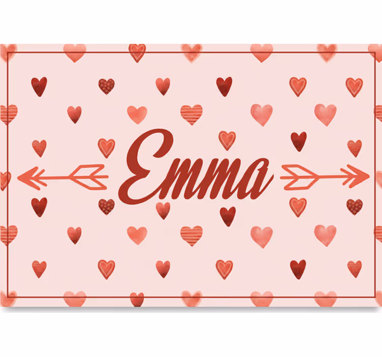 Rollo fenster rosa personalisiertes herzmuster mit name - TenStickers