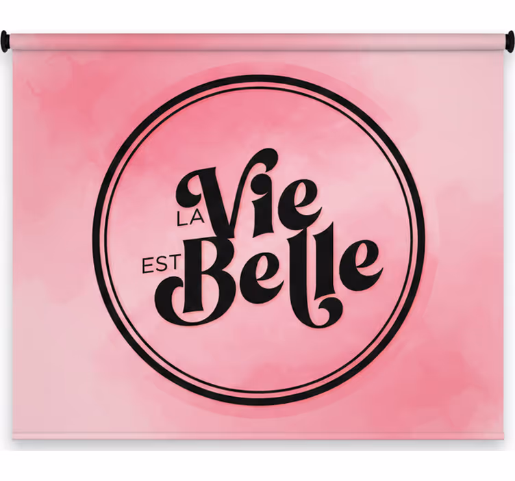 Rollo fenster rosa mit schwarzem text auf pinkem hintergrund - TenStickers