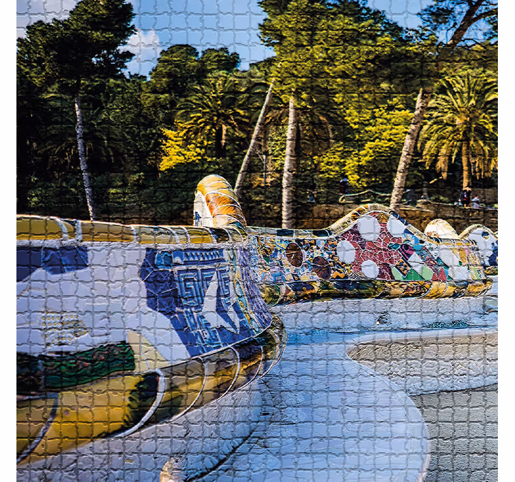 Rollo wohnzimmer mit blick auf den park güell - TenStickers