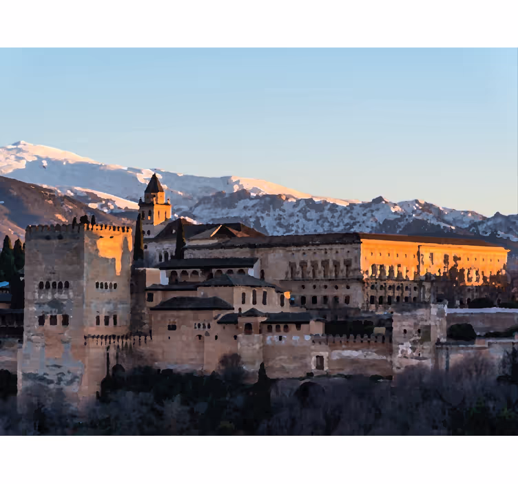 Rollo wohnzimmer alhambra von granada am abend - TenStickers