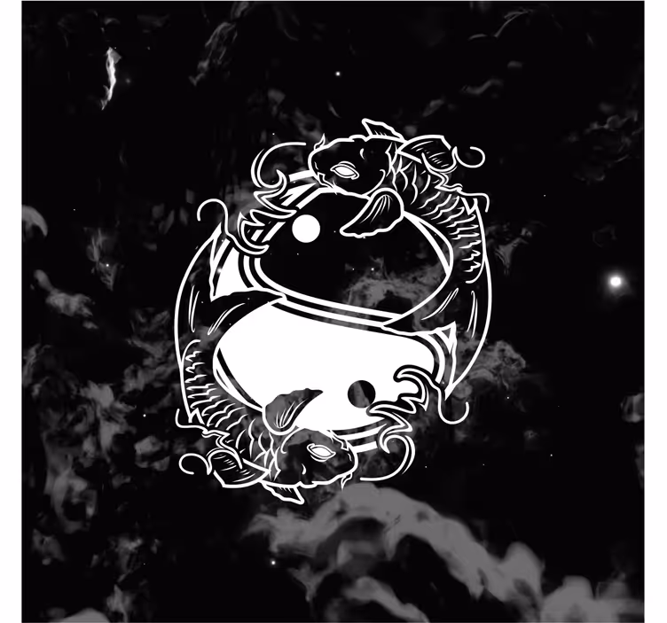 Rollo wohnzimmer yin yang gleichgewicht fisch - TenStickers