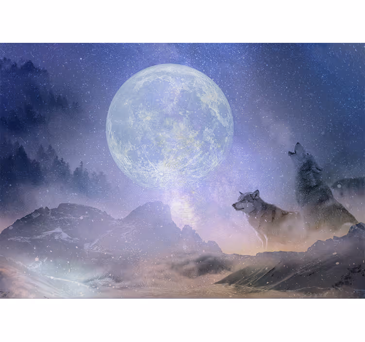 Rollo wohnzimmer wolfspaar schaut in den raum - TenStickers