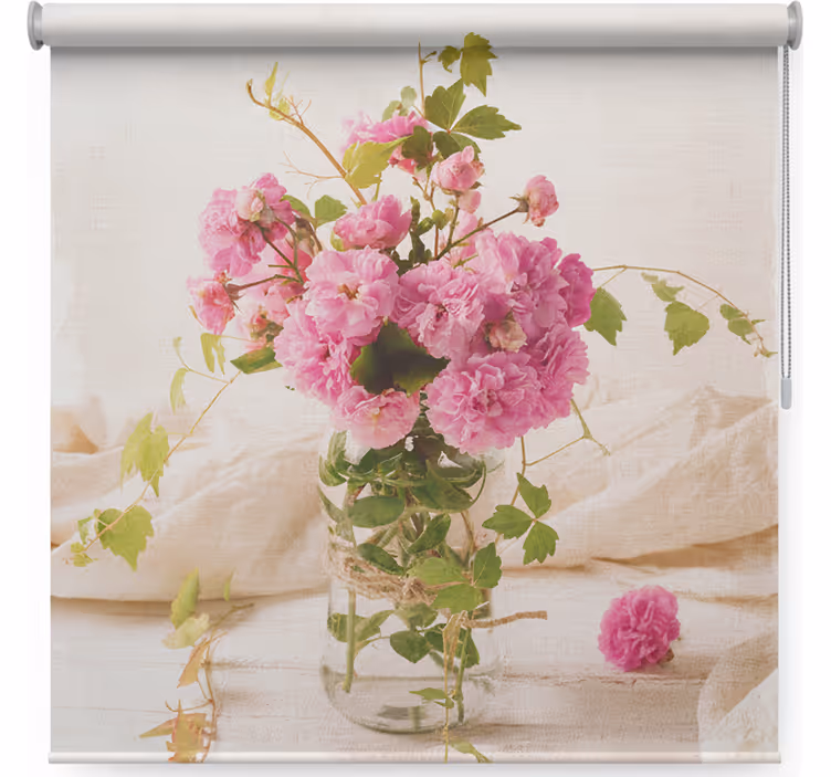 Rollo wohnzimmer mit verblassten rosenmotiv - TenStickers