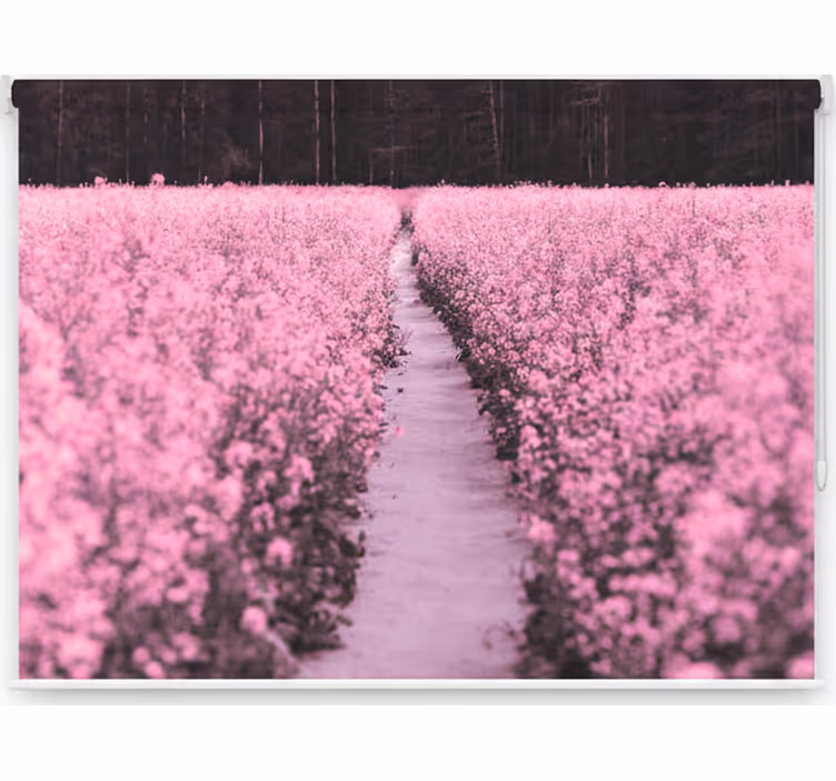 Rollo wohnzimmer eleganter wiesenblüten in rosa - TenStickers