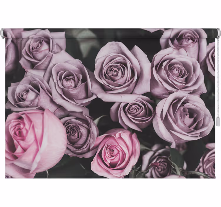 Rollo wohnzimmer elegantes design mit rosa rosen - TenStickers