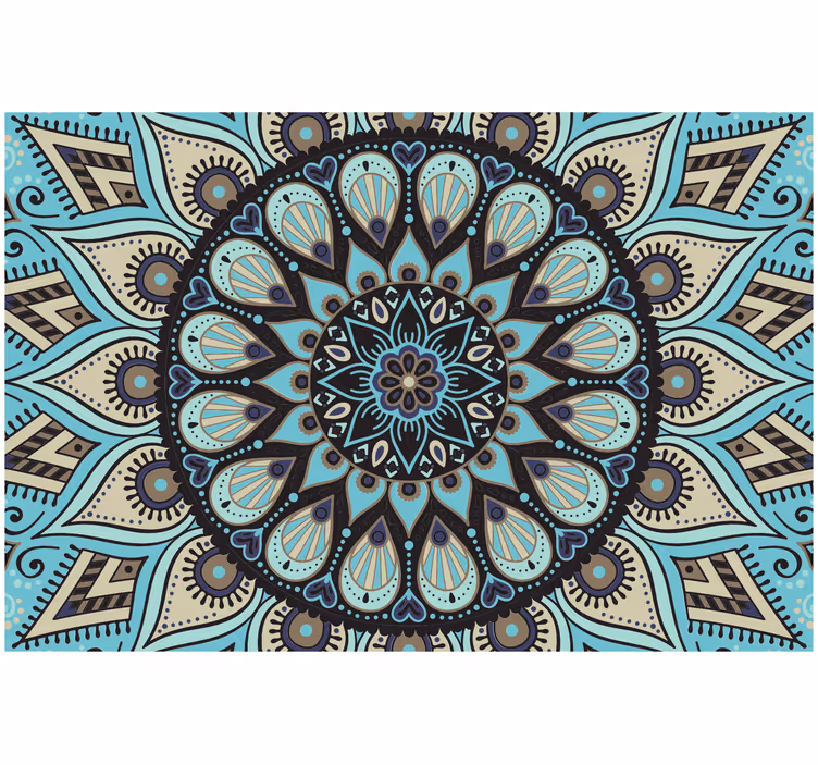 Rollo fenster schlafzimmer ethnisches schwarz blau mandala - TenStickers