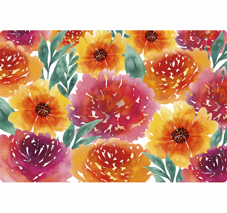 Rollo fenster schlafzimmer mit buntem blumenmuster - TenStickers