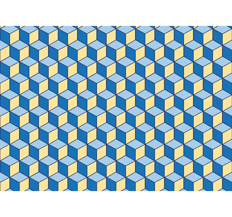 Rollo fenster schlafzimmer mit 3d-effekt blaue würfel - TenStickers