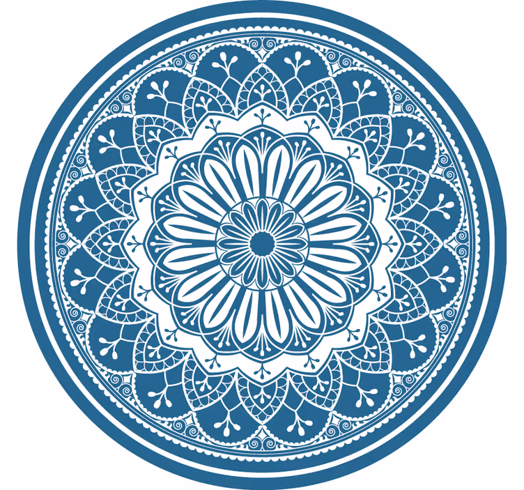 Rollo fenster schlafzimmer mit großem mandala auf blau - TenStickers