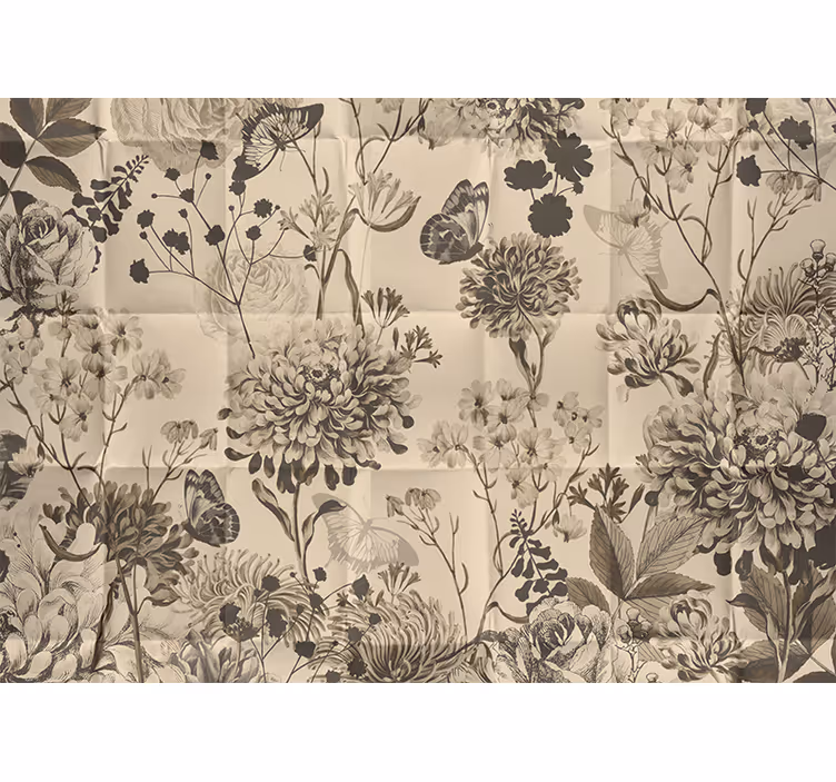 Rollo fenster schlafzimmer im beige floral design - TenStickers