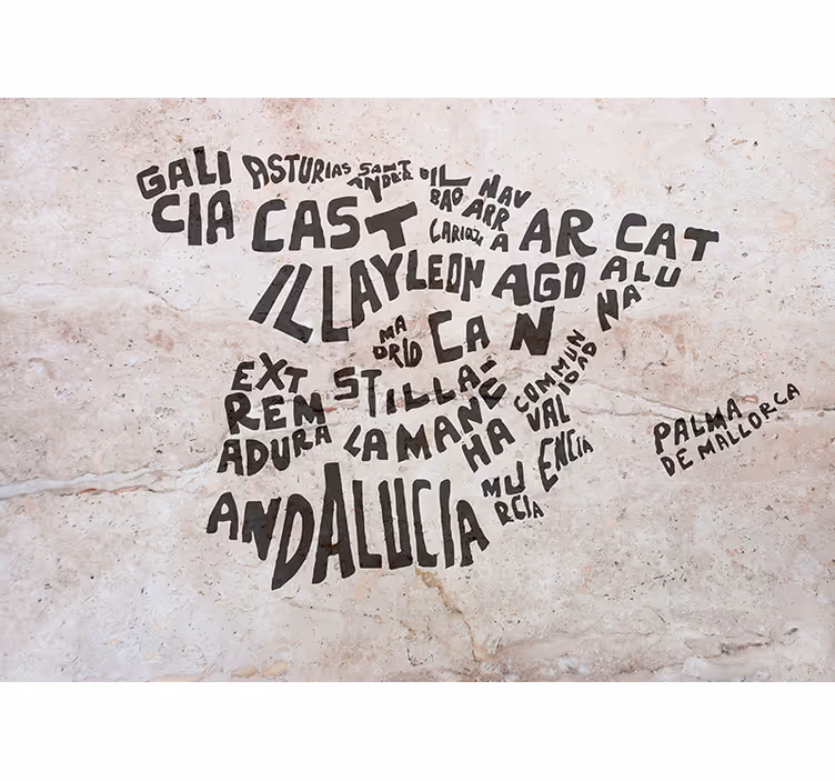 Rollo fenster schlafzimmer marmorstruktur spanische karte - TenStickers