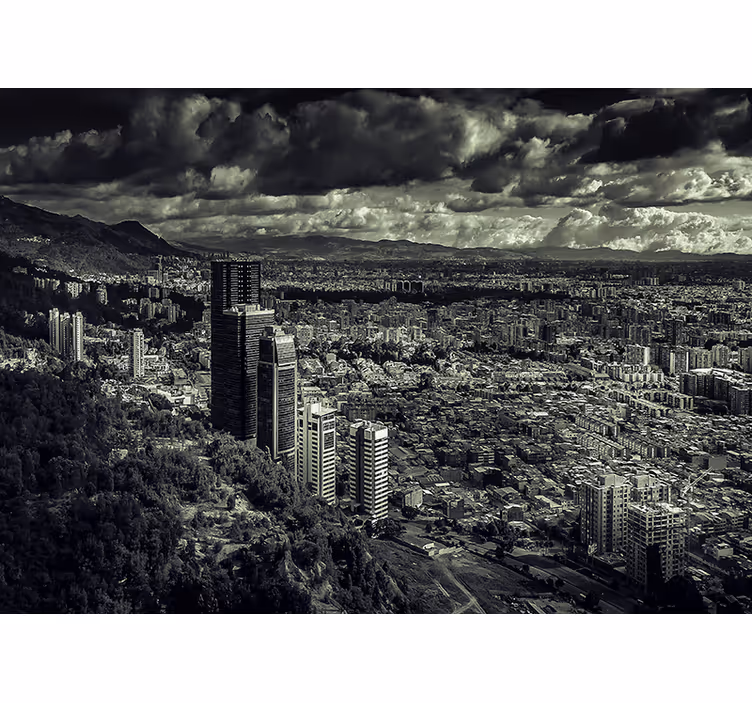 Rollo fenster schlafzimmer mit blick auf bogotá - TenStickers
