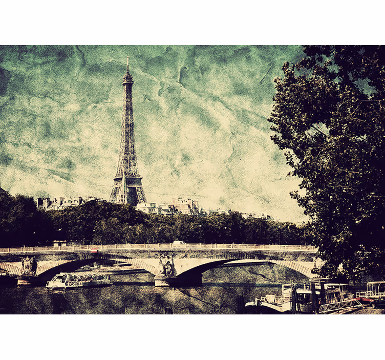 Rollo fenster schlafzimmer paris illustration - TenStickers