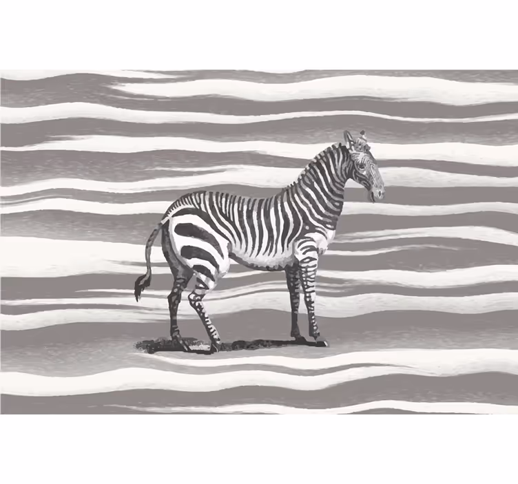 Rollo fenster grau mit vintage zebra illustration - TenStickers