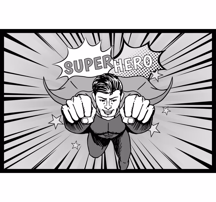 Rollo fenster grau im fantastischen superhelden-design - TenStickers