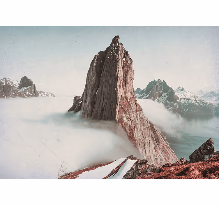 Rollo fenster schlafzimmer berge im nebel norwegen - TenStickers