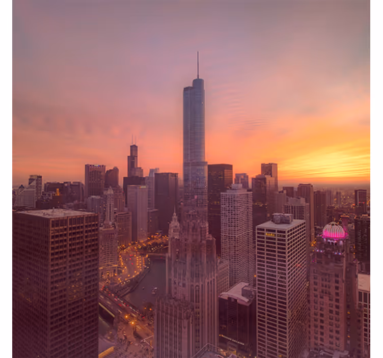 Rollo wohnzimmer new york sonnenuntergang - TenStickers