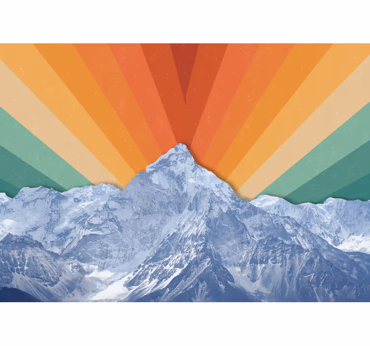 Rollo wohnzimmer berge in boho-farben - TenStickers