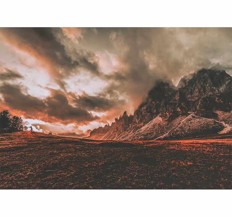 Rollo wohnzimmer berge und bunter himmel - TenStickers