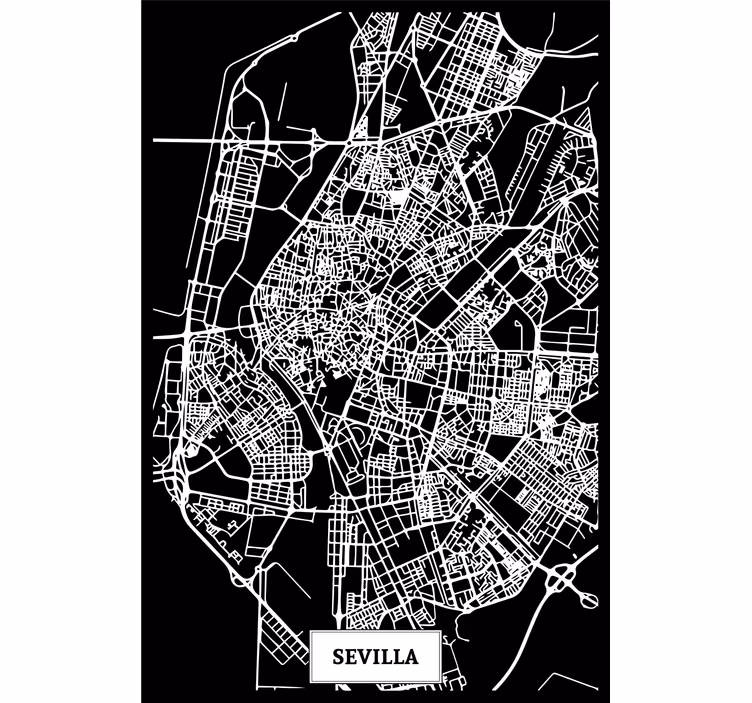 Rollo wohnzimmer mit topografischer karte sevilla - TenStickers
