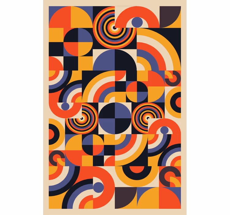 Rollo wohnzimmer mit bunten bauhaus-kreisen - TenStickers
