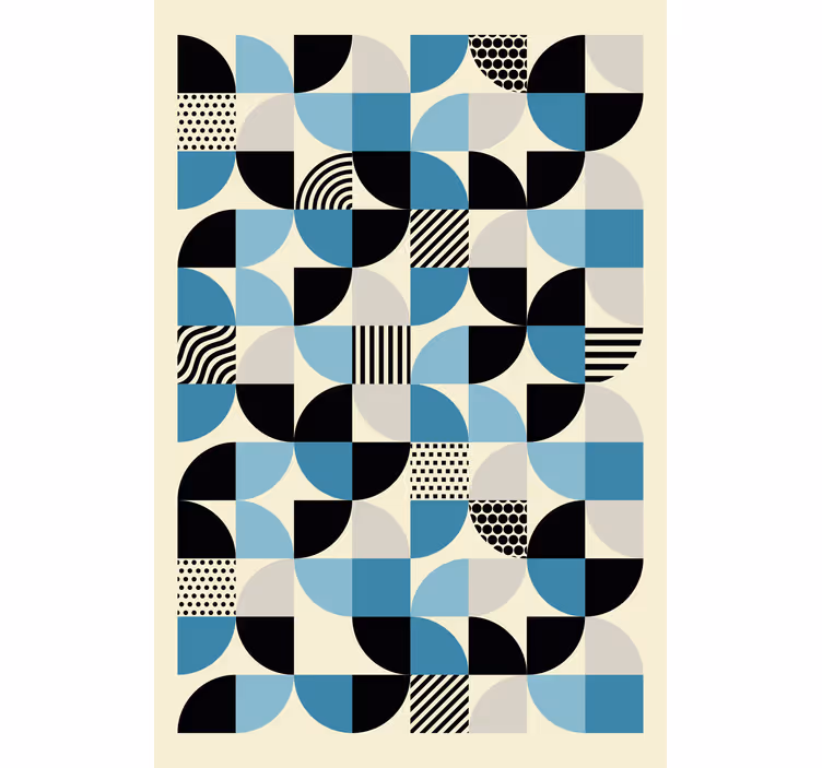 Rollo wohnzimmer im retroblauen bauhausmuster - TenStickers