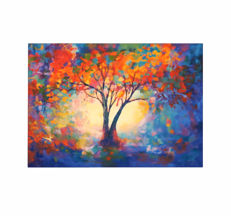Rollo wohnzimmer baum des lebens bunt - TenStickers