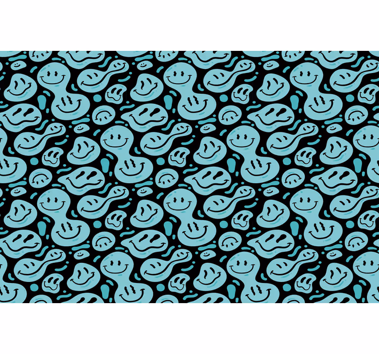 Rollo fenster schlafzimmer mit verzerrten smiley-emoticons - TenStickers