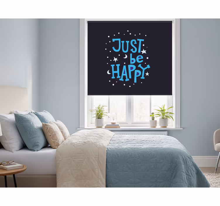 Rollo fenster schlafzimmer einfach glücklich in blau - TenStickers