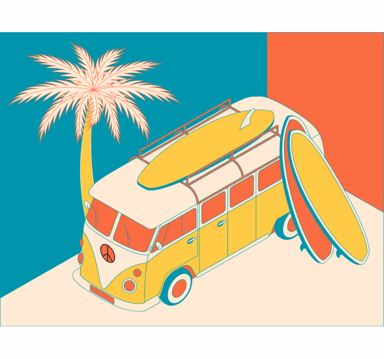 Rollo fenster schlafzimmer im hippy mini bus stil - TenStickers
