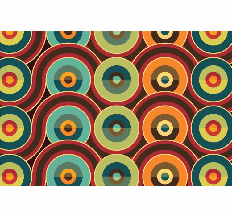 Rollo fenster schlafzimmer im retro-kreisdesign - TenStickers