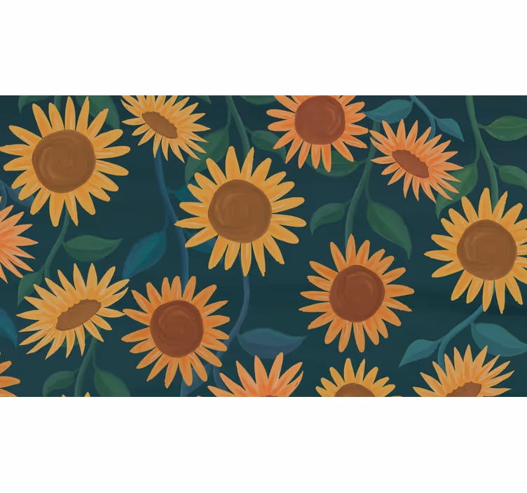 Rollo fenster schlafzimmer sonnenblumenpflanze - TenStickers