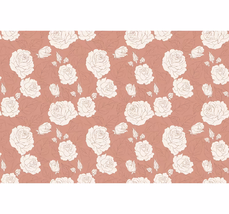 Rollo fenster schlafzimmer große terracotta rosen - TenStickers