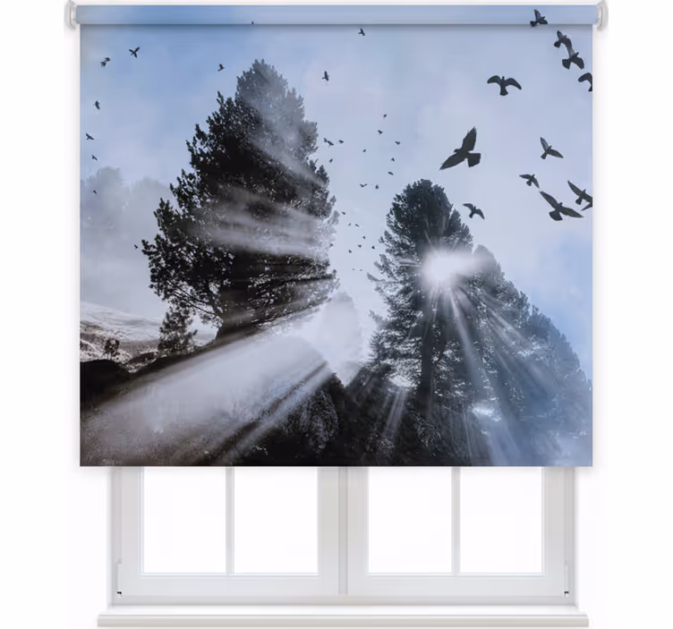 Rollo fenster schlafzimmer vintage vögel in der luft - TenStickers