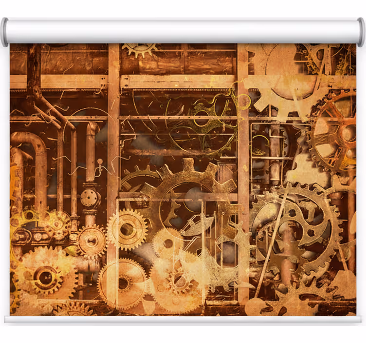 Rollo fenster schlafzimmer retro 3d industrierohr gold - TenStickers