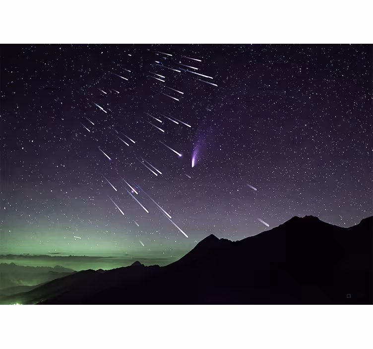 Rollo fenster schlafzimmer meteorregen von sternschnuppen - TenStickers