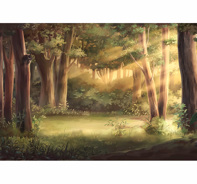 Rollo fenster schlafzimmer mit fantasie wald illustration - TenStickers