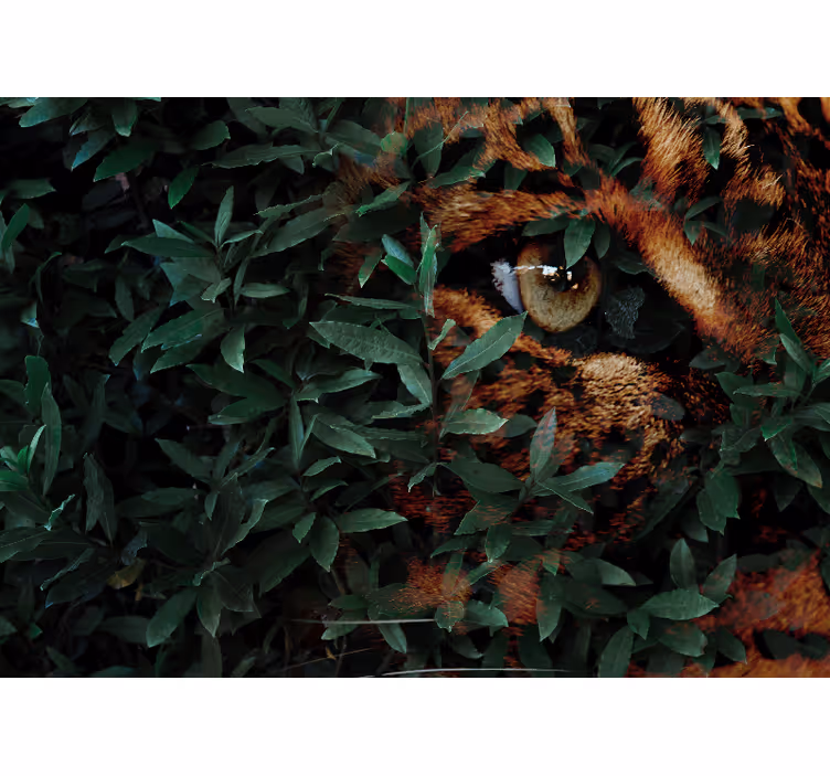 Rollo fenster schlafzimmer mit grünen blättern tiger - TenStickers