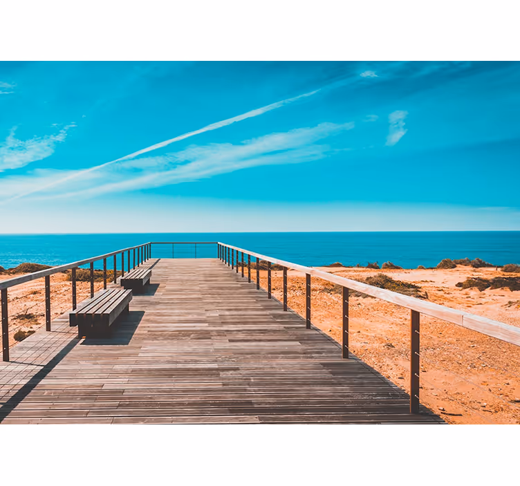 Rollo fenster schlafzimmer strand und steg - TenStickers