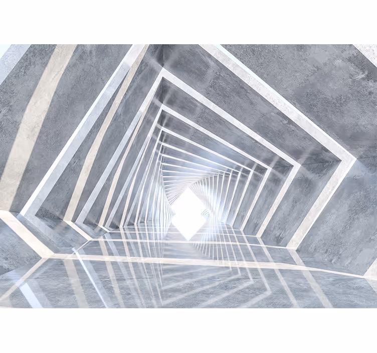 Rollo fenster weiß 3d geometrischer tunnel - TenStickers
