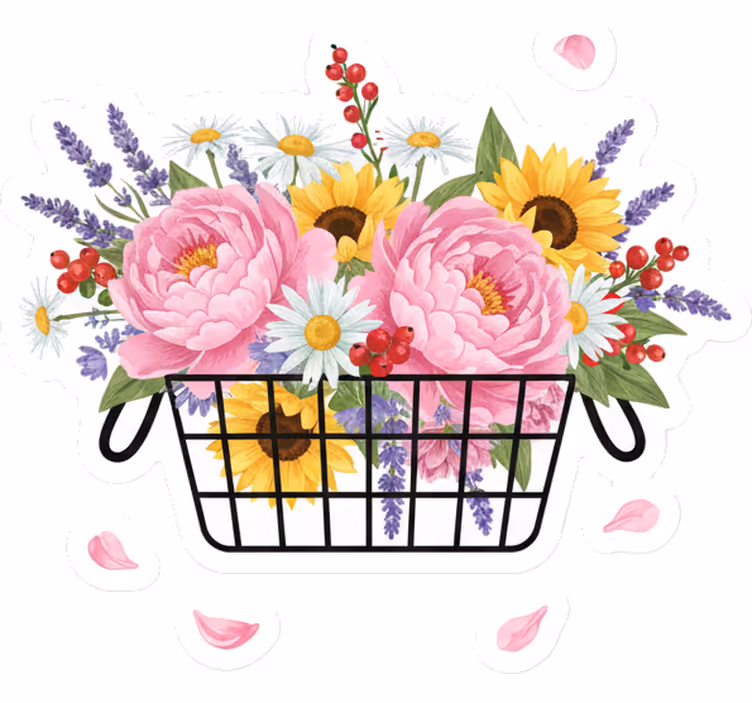 Rollo wohnzimmer blumenkorb fancy - TenStickers