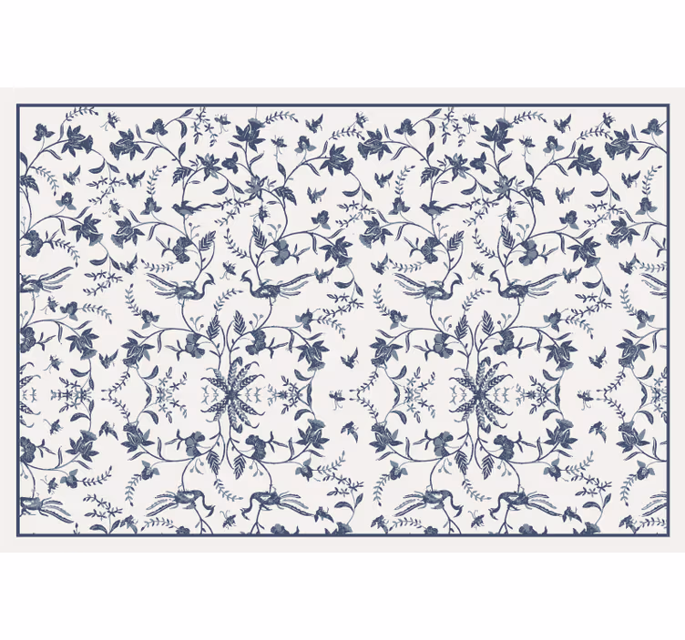 Rollo wohnzimmer mit botanischem blauen muster - TenStickers